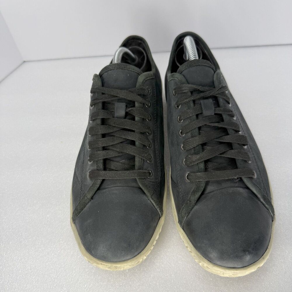 John Varvatos Shoes Men 9.5 Hattan USA Leather Low Top Sneakers Black - Picture 4 of 10